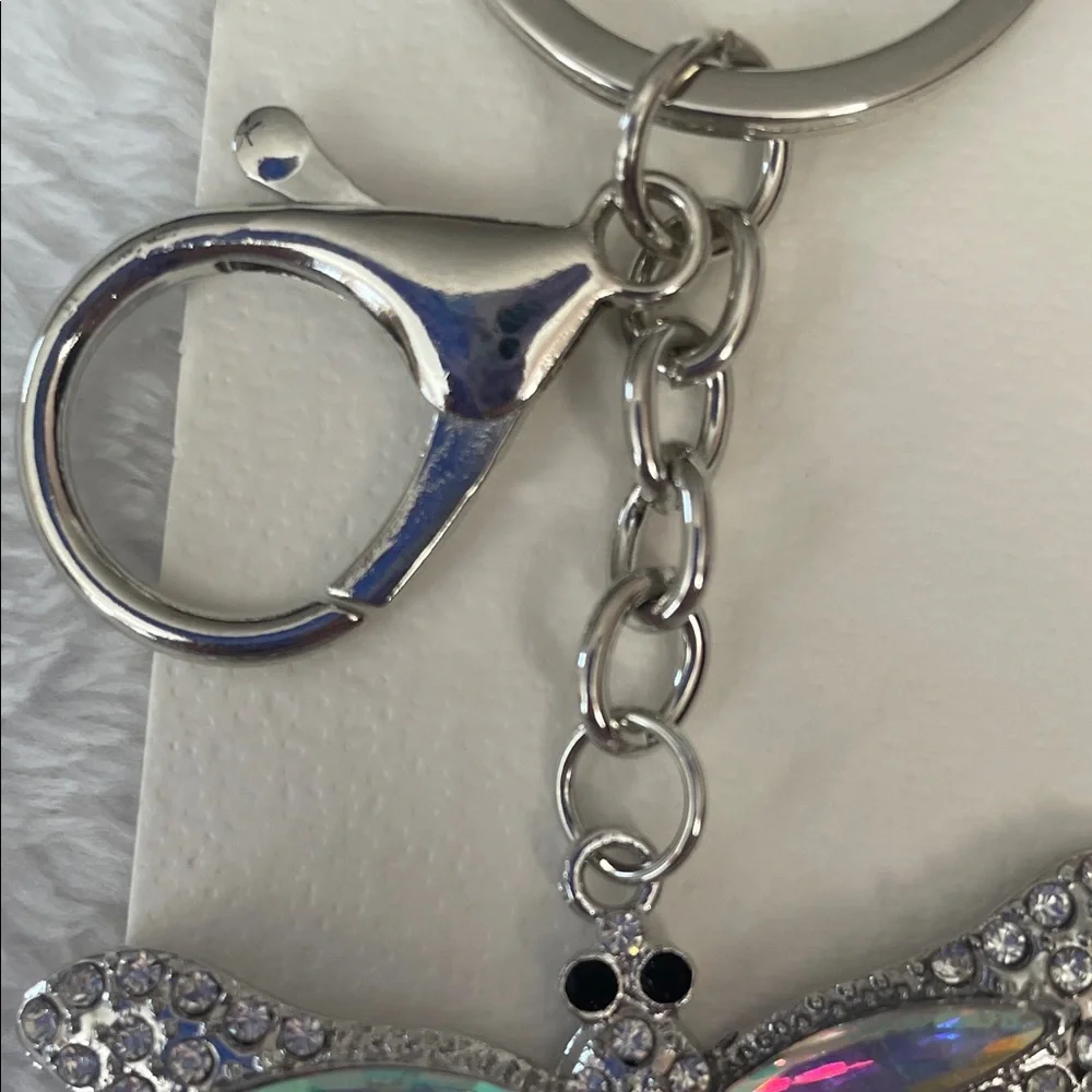 Bag Charm /Keychain -Sparkling Silver Rhinestone Dragonfly Keychain & Bag Charm